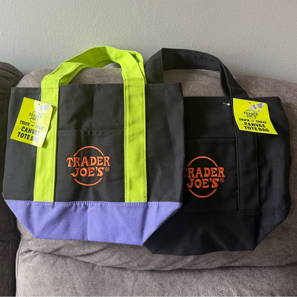 Trader Joe’s Canvas Tote Bags Set of 2 (Limited Edition Halloween Design)